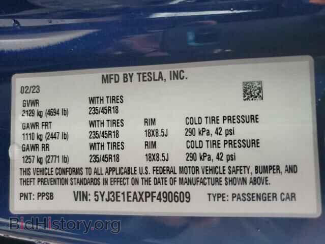 2023 TESLA MODEL 3 - VIN: 5YJ3E1EAXPF490609 - Фото 13