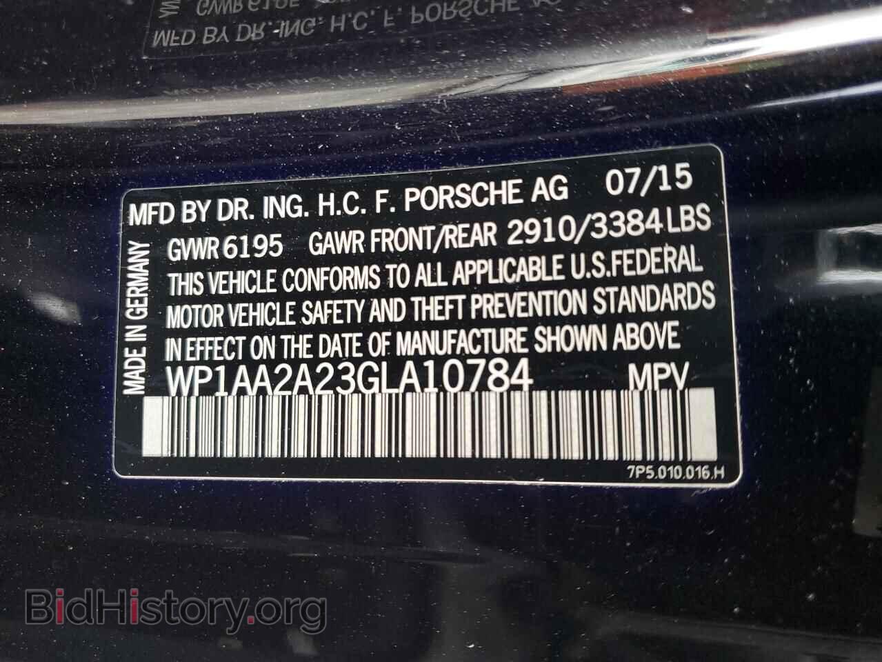 2016 PORSCHE CAYENNE - VIN: WP1AA2A23GLA10784 - Фото 13