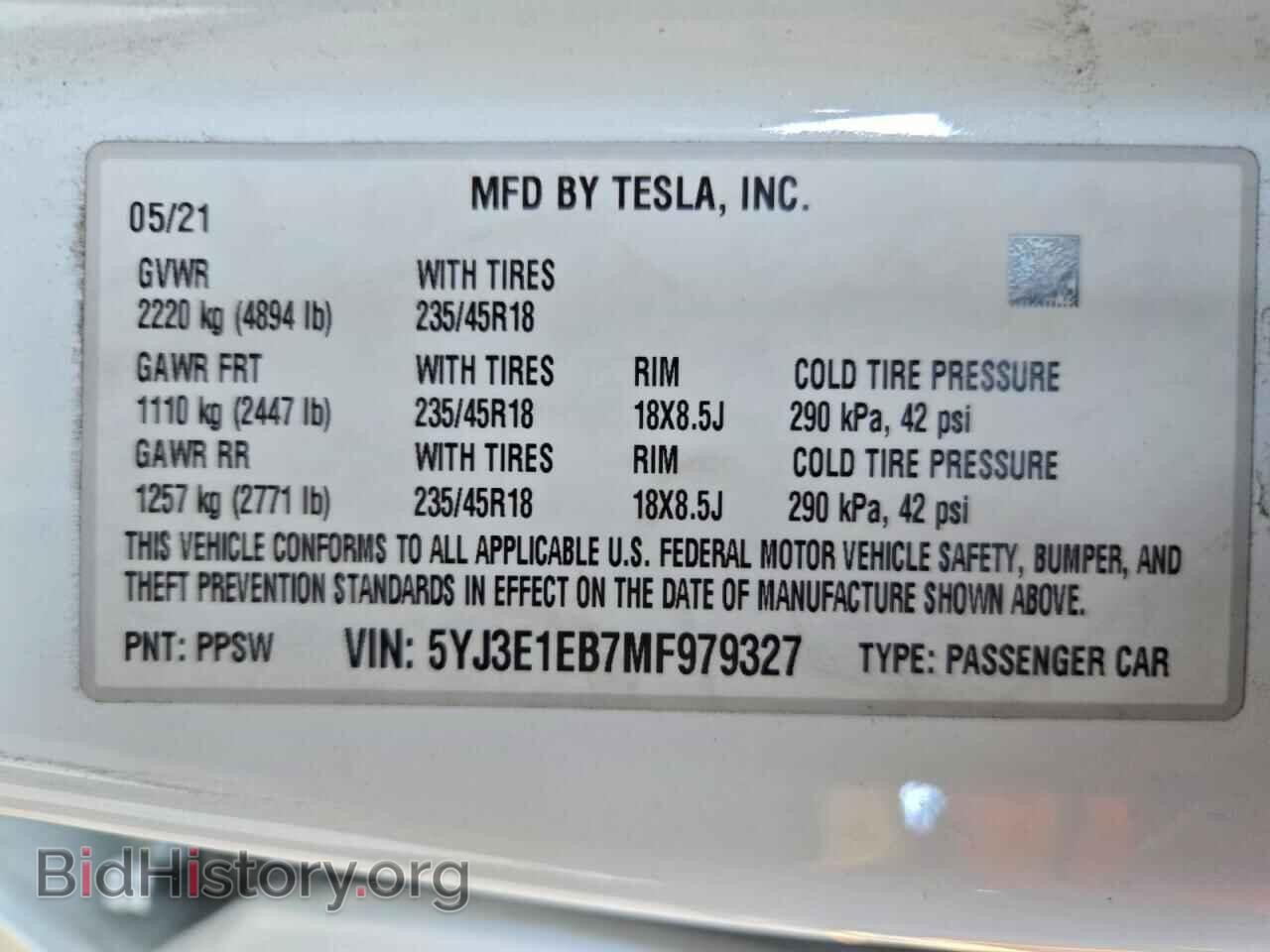 2021 TESLA MODEL 3 - VIN: 5YJ3E1EB7MF979327 - Photo 12