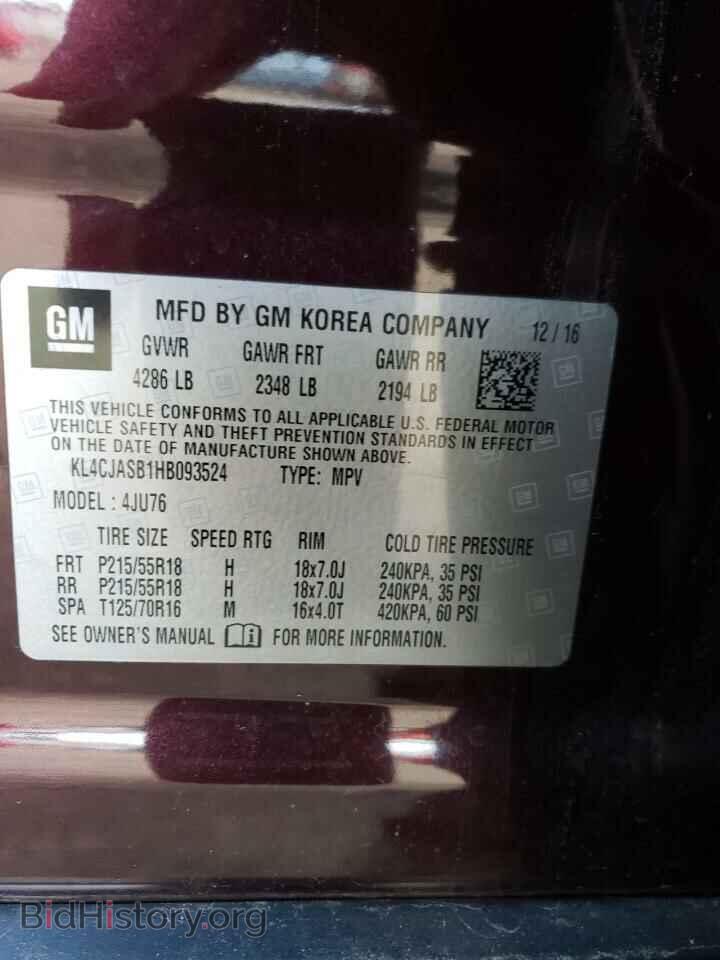 2017 BUICK ENCORE - VIN: KL4CJASB1HB093524 - Фото 14