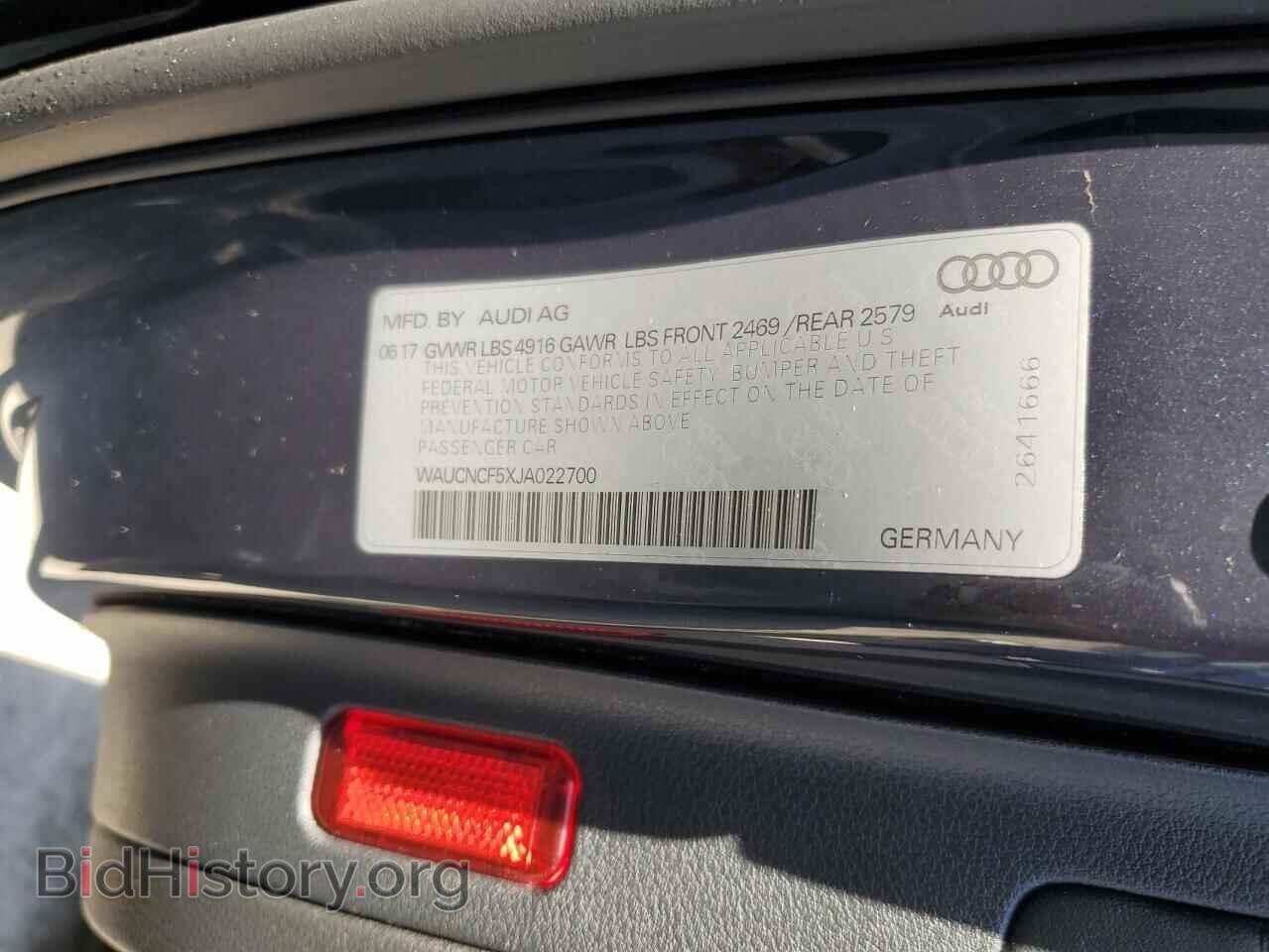 2018 AUDI A5 - VIN: WAUCNCF5XJA022700 - Фото 12