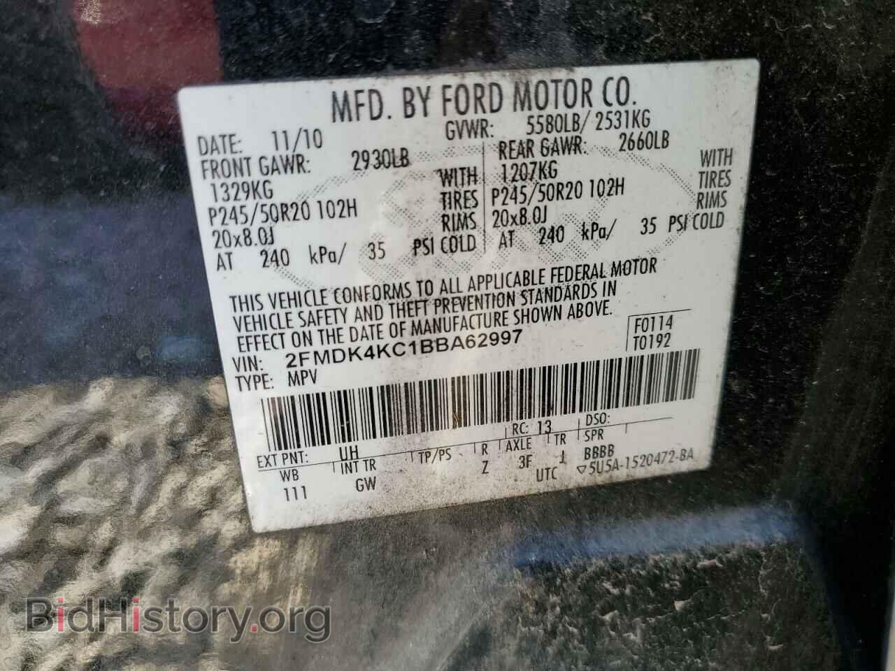 2011 FORD EDGE - VIN: 2FMDK4KC1BBA62997 - Photo 13