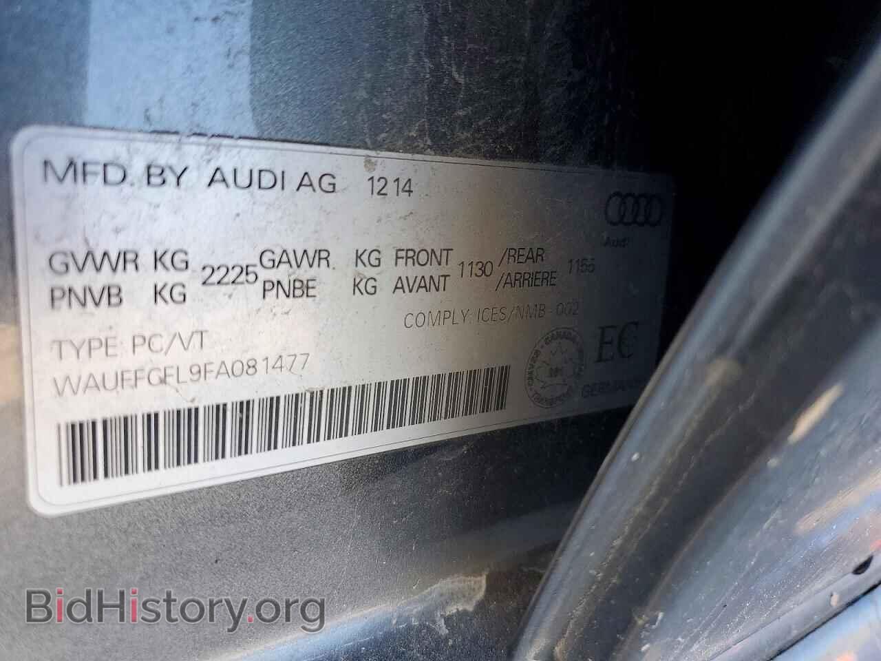2015 AUDI A4 - VIN: WAUFFCFL9FA081477 - Фото 13