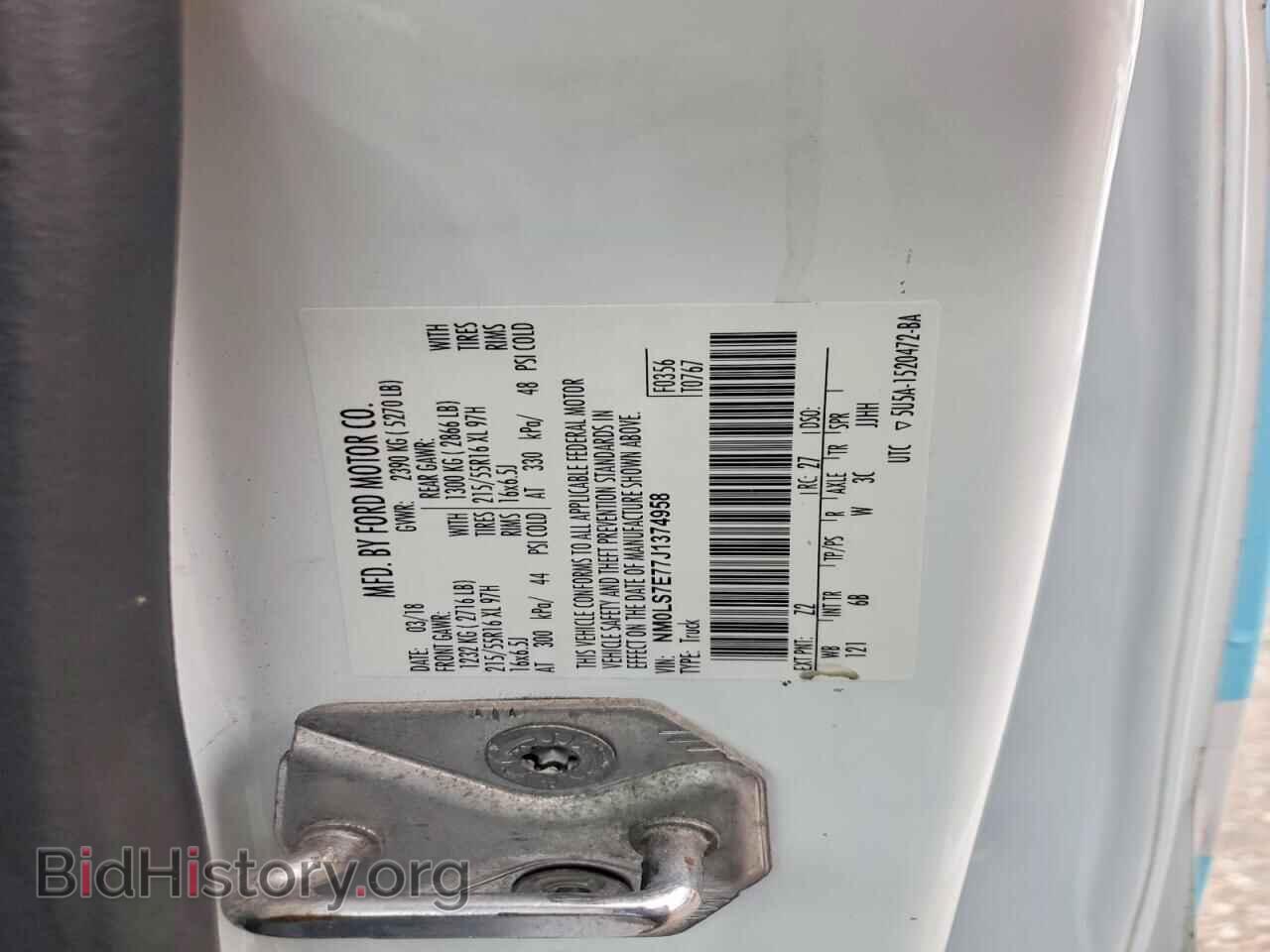 2018 FORD TRANSIT - VIN: NM0LS7E77J1374958 - Photo 13