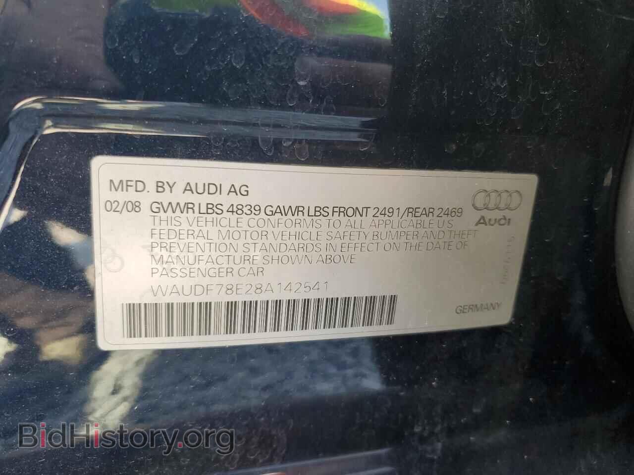 2008 AUDI A4 - VIN: WAUDF78E28A142541 - Фото 13