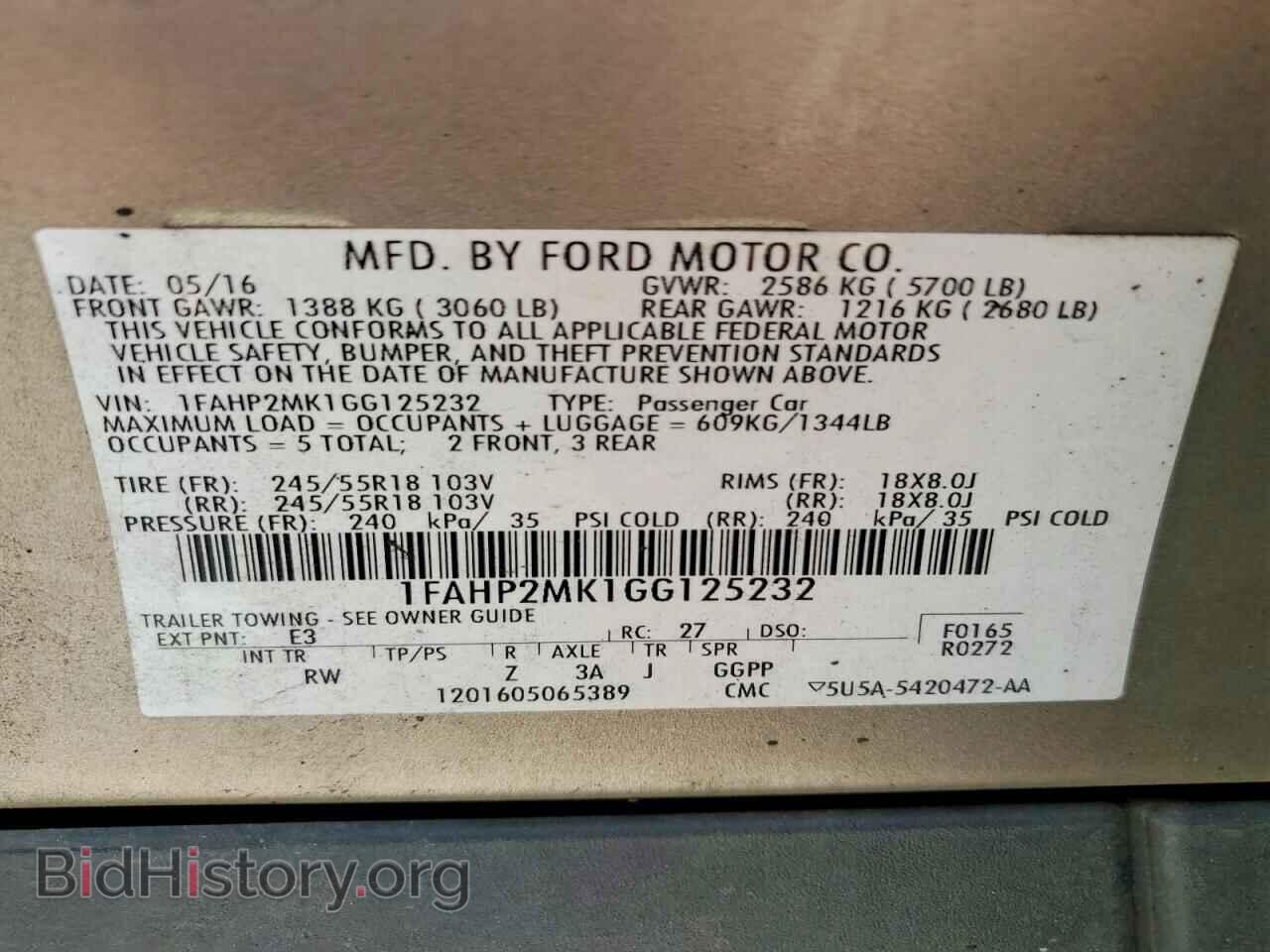 2016 FORD TAURUS - VIN: 1FAHP2MK1GG125232 - Photo 12