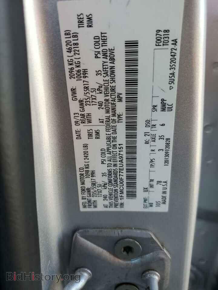 2014 FORD ESCAPE - VIN: 1FMCU0F77EUA97151 - Фото 13
