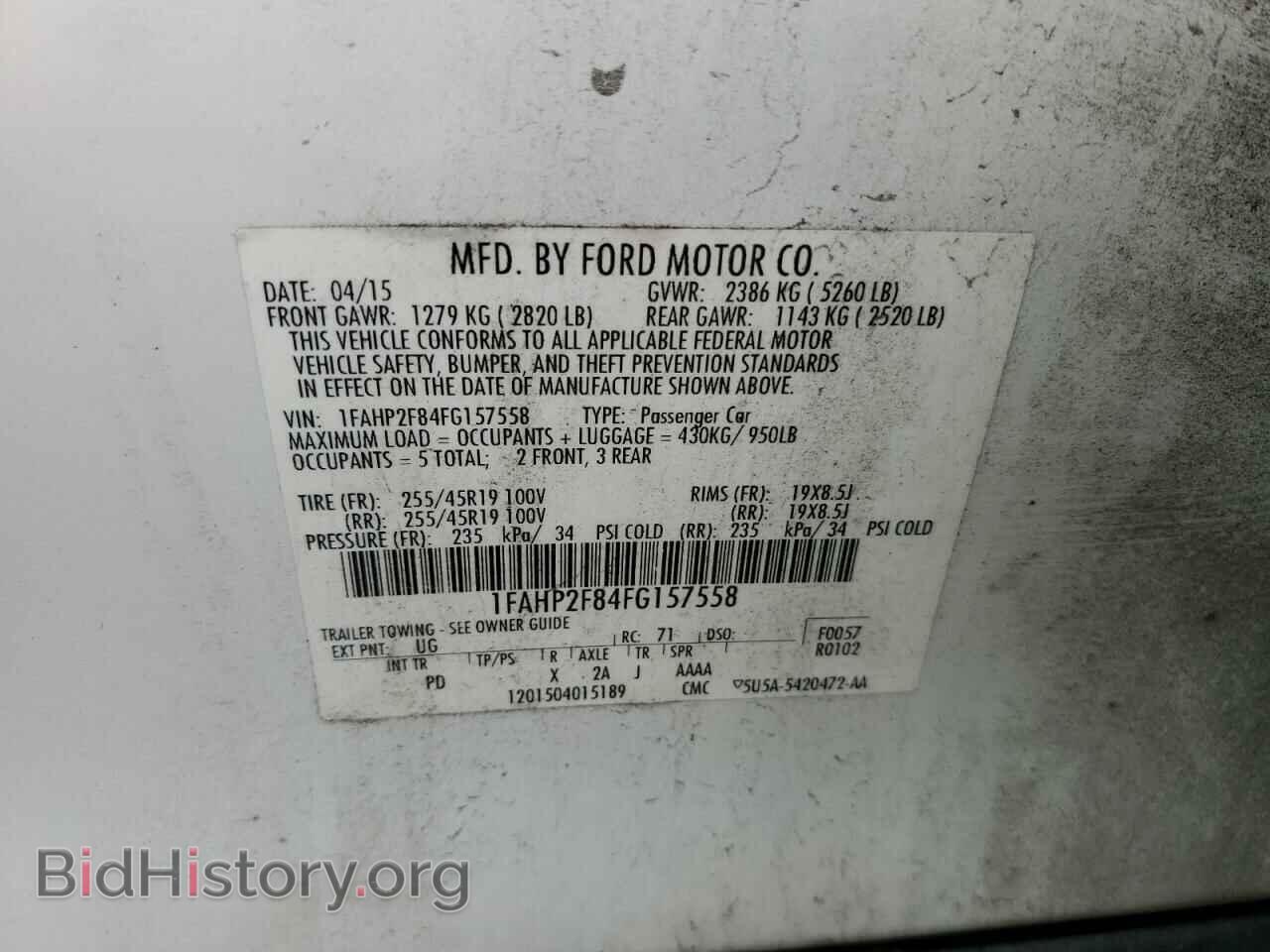 2015 FORD TAURUS - VIN: 1FAHP2F84FG157558 - Фото 12