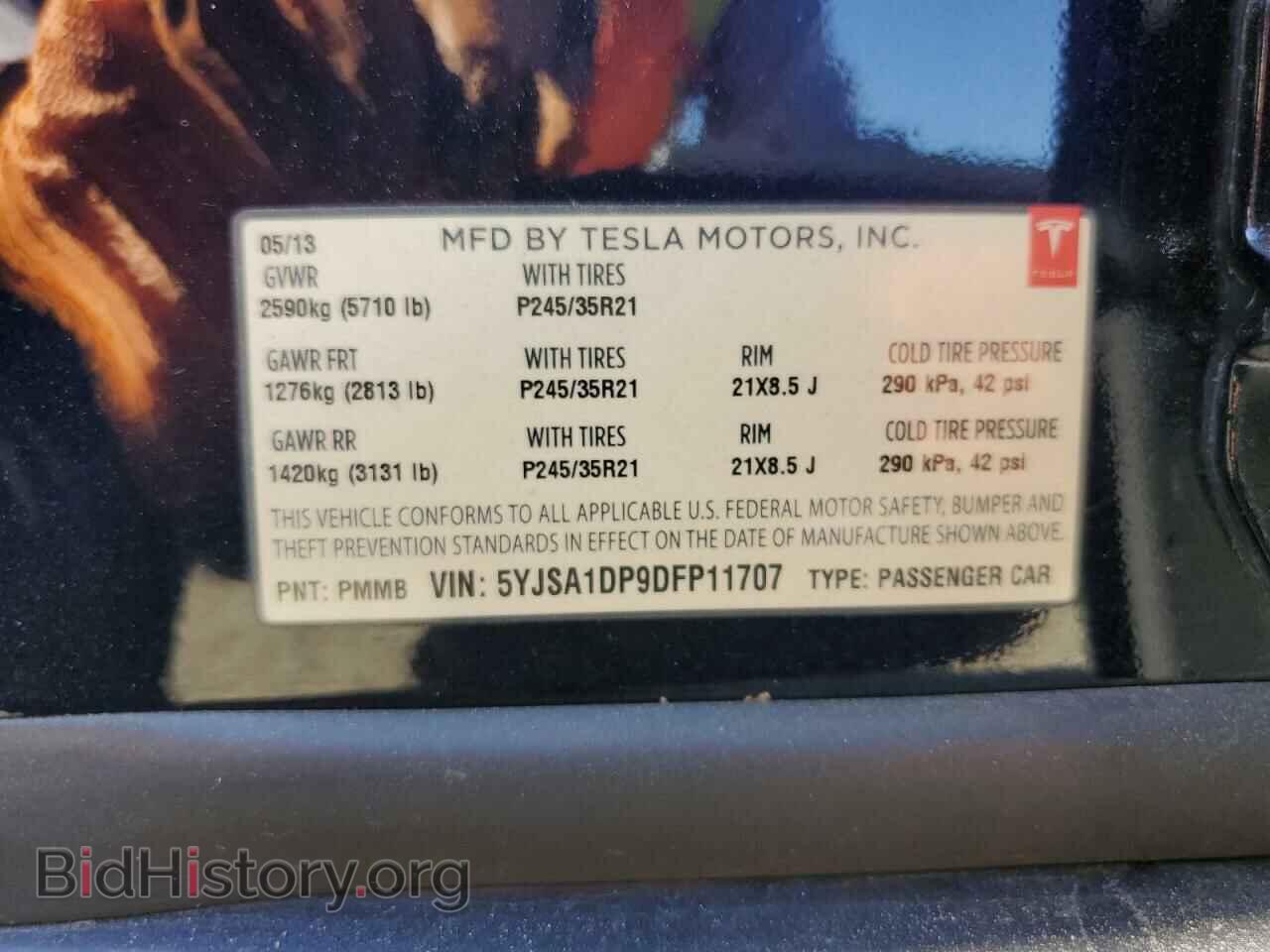 2013 TESLA MODEL S - VIN: 5YJSA1DP9DFP11707 - Photo 12