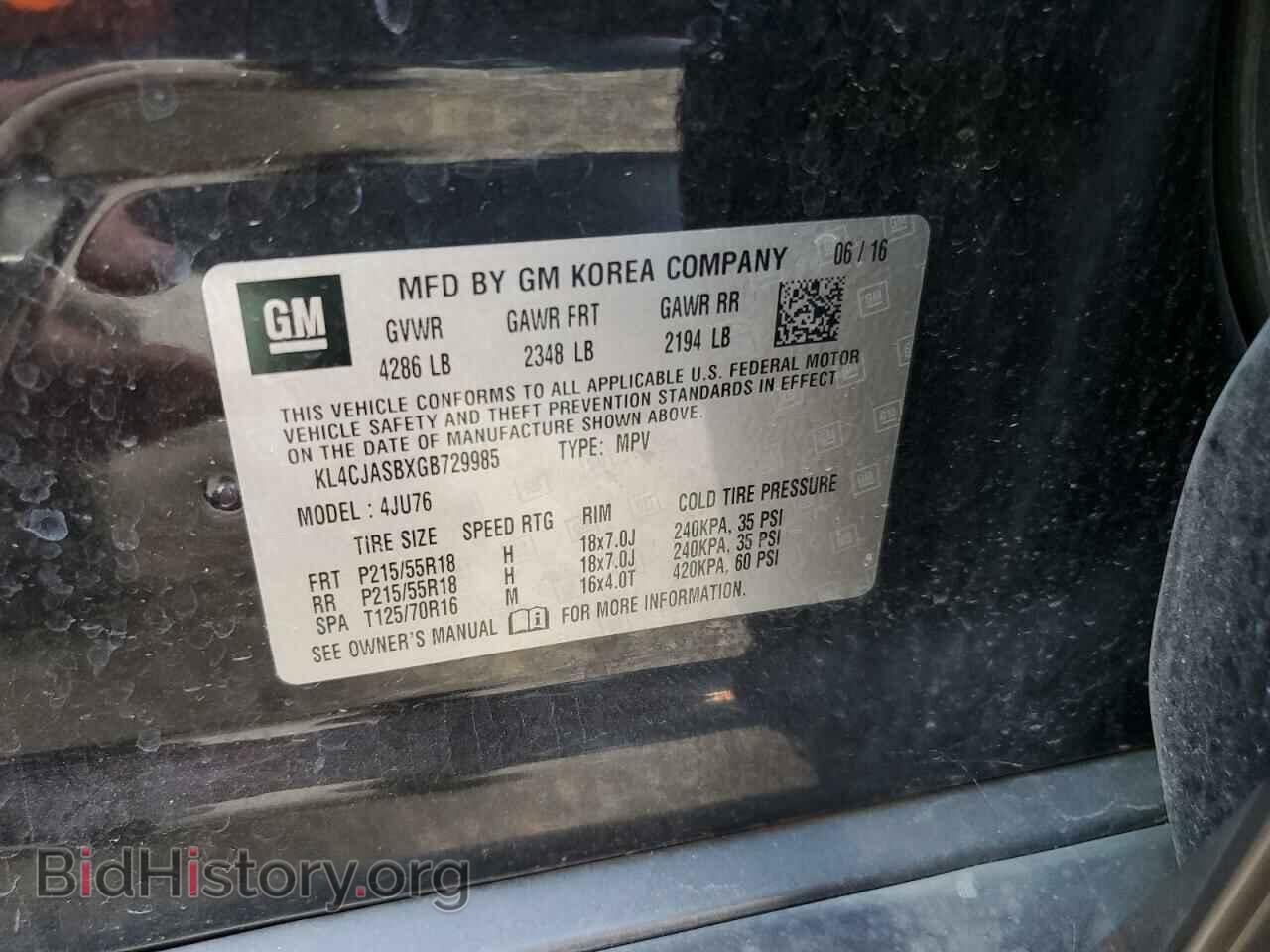 2016 BUICK ENCORE - VIN: KL4CJASBXGB729985 - Фото 12