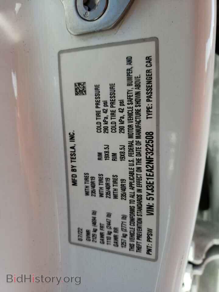 2022 TESLA MODEL 3 - VIN: 5YJ3E1EA2NF322508 - Photo 12
