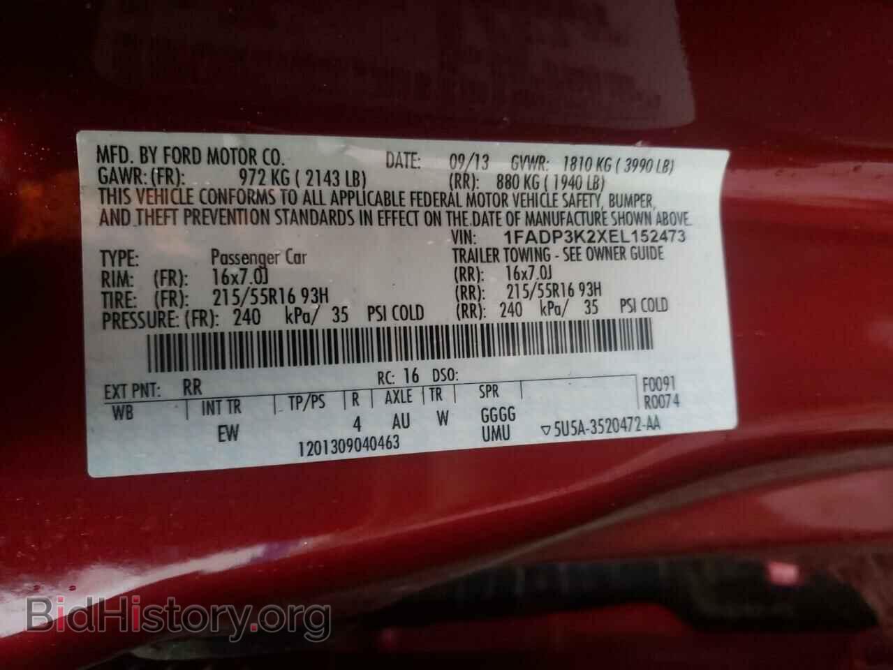 2014 FORD FOCUS - VIN: 1FADP3K2XEL152473 - Фото 12