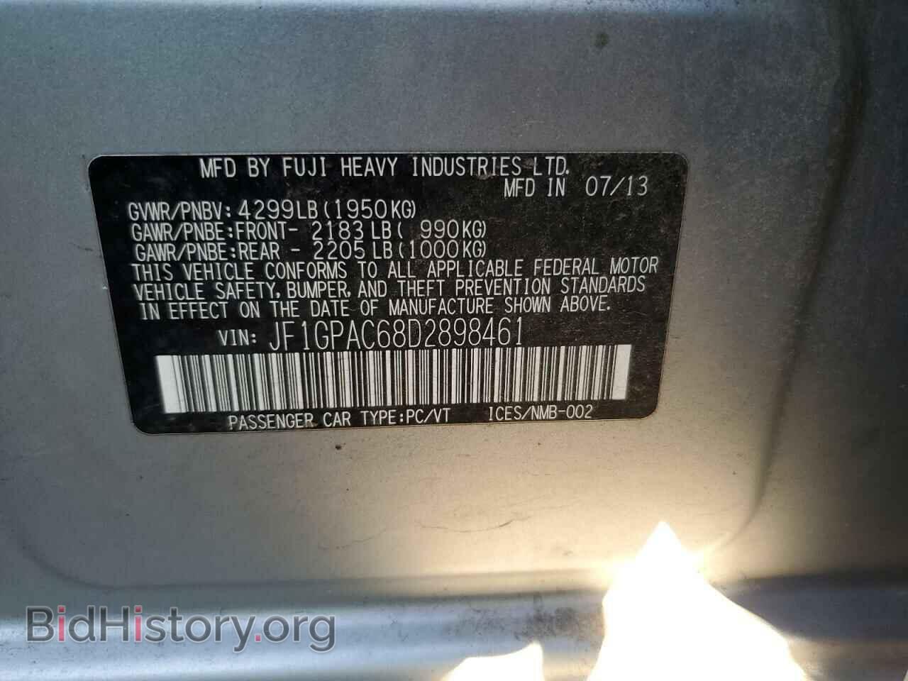 2013 SUBARU IMPREZA - VIN: JF1GPAC68D2898461 - Фото 13