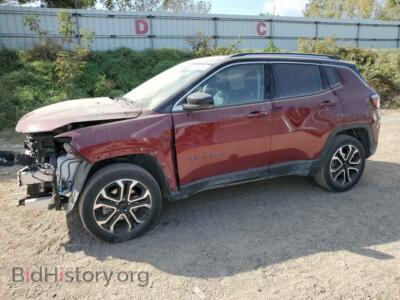 2022 Jeep COMPASS Limited, бордовый — VIN 3C4NJDCB4NT130588, Copart