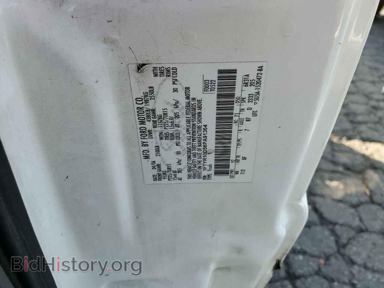 2006 FORD RANGER - VIN: 1FTYR10D56PA91364 - Фото 12