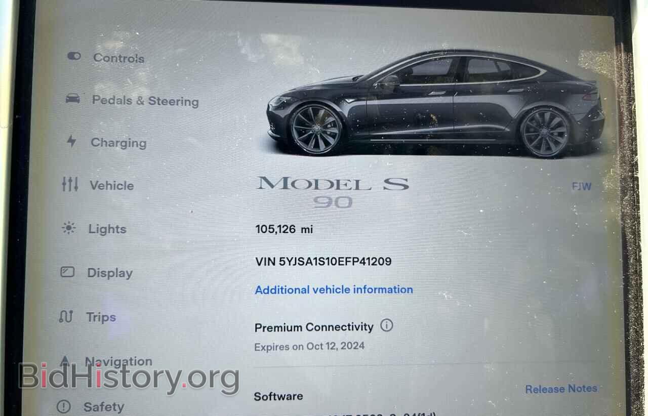2014 TESLA MODEL S - VIN: 5YJSA1S10EFP41209 - Фото 10