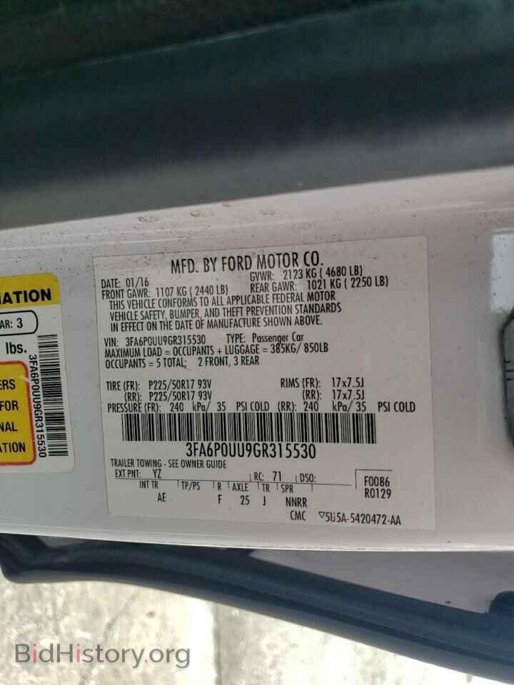 2016 FORD ALL Models - VIN: 3FA6P0UU9GR315530 - Фото 12