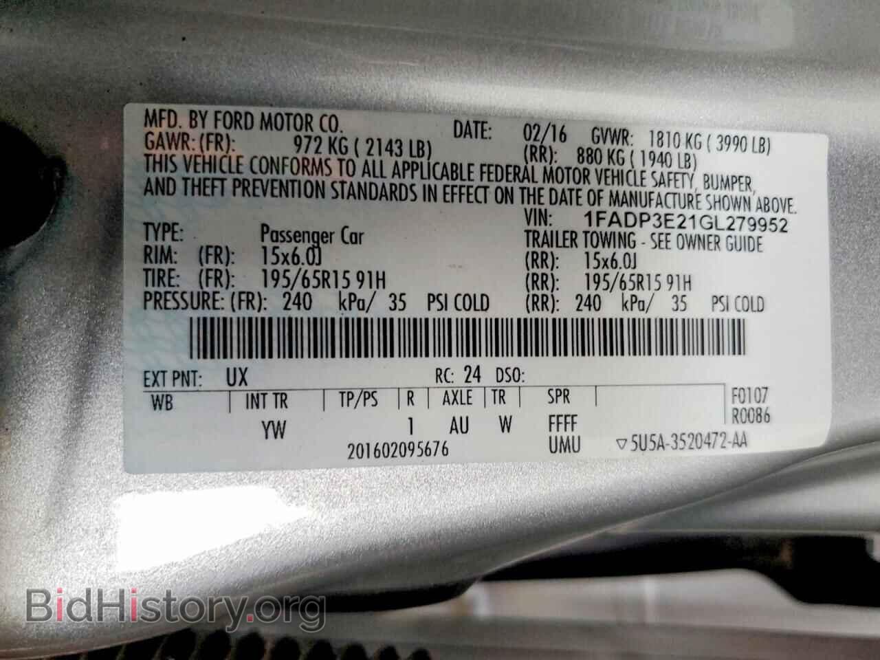 2016 FORD FOCUS - VIN: 1FADP3E21GL279952 - Фото 13