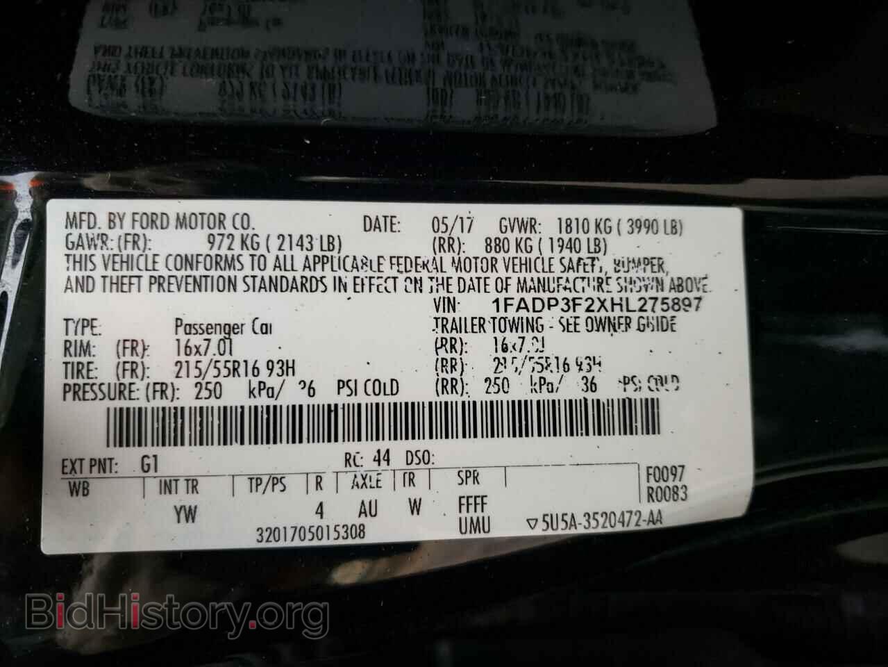 2017 FORD FOCUS - VIN: 1FADP3F2XHL275897 - Фото 12