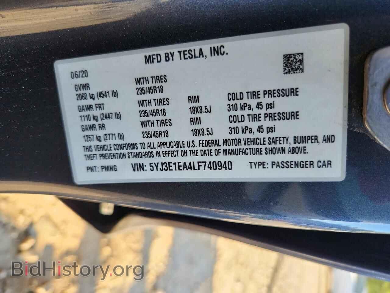 2020 Tesla MODEL 3 (VIN 5YJ3E1EA4LF740940) — photo 13 of 15