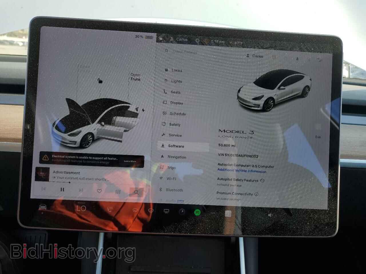2018 TESLA MODEL 3 - VIN: 5YJ3E1EA8JF018352 - Фото 9