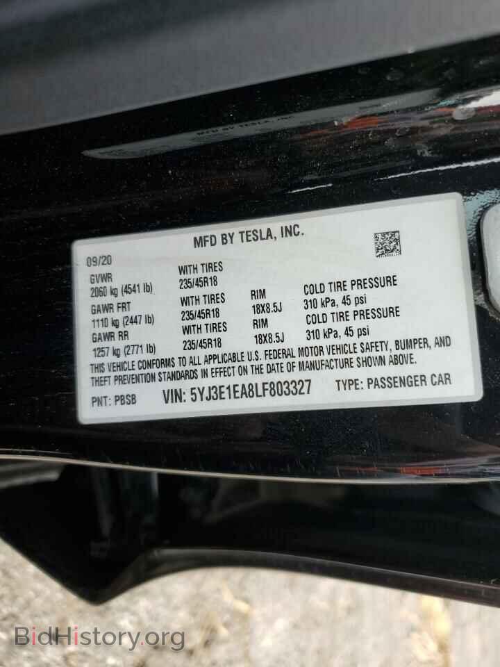 2020 TESLA MODEL 3 - VIN: 5YJ3E1EA8LF803327 - Photo 12