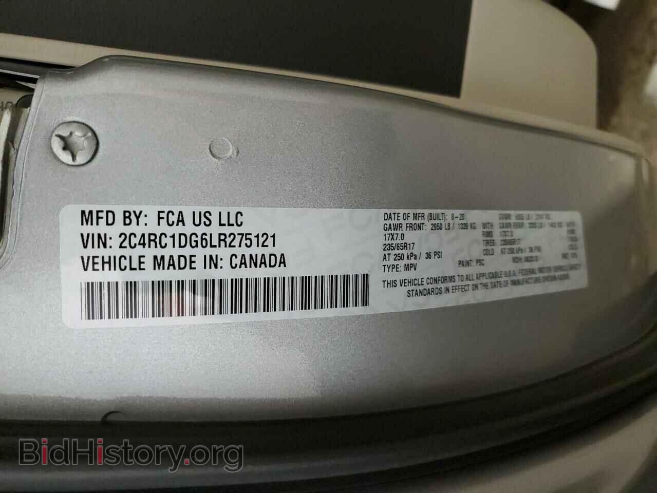2020 CHRYSLER MINIVAN - VIN: 2C4RC1DG6LR275121 - Фото 14
