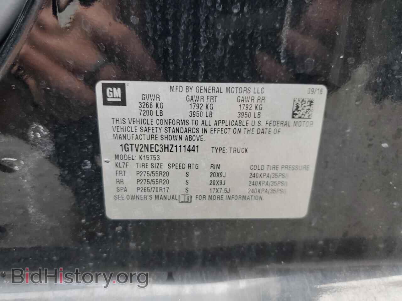 2017 GMC SIERRA - VIN: 1GTV2NEC3HZ111441 - Фото 12