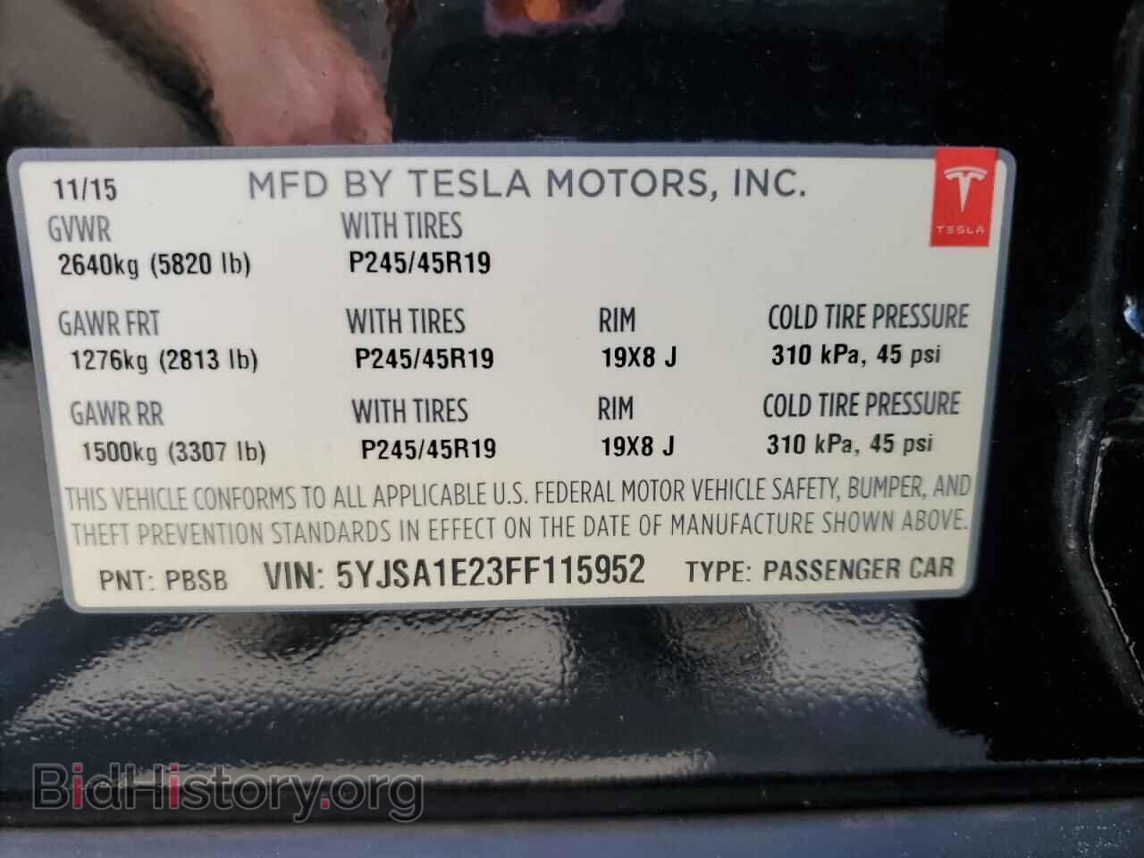 2015 TESLA MODEL S - VIN: 5YJSA1E23FF115952 - Photo 12