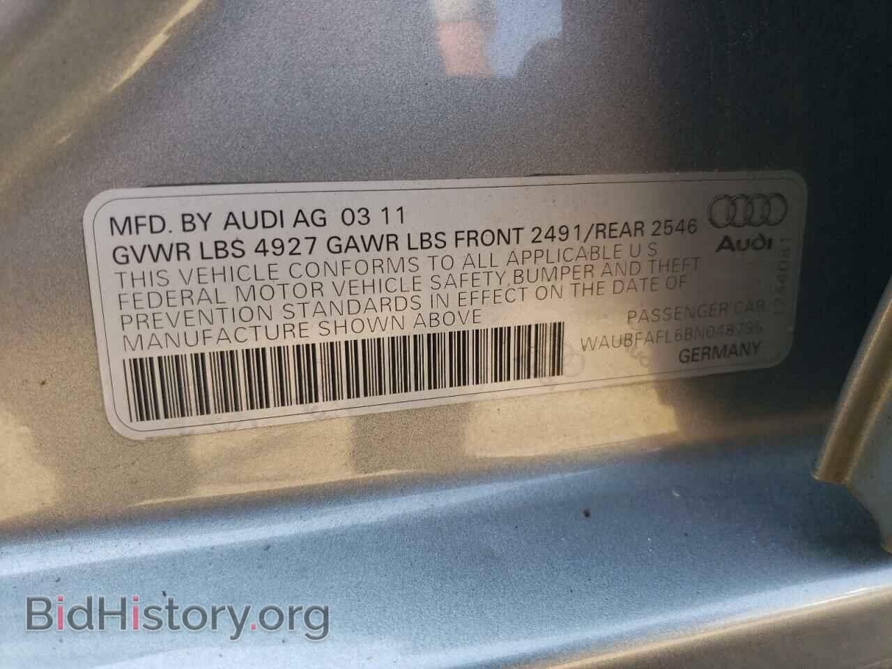 2011 AUDI A4 - VIN: WAUBFAFL6BN048796 - Фото 12