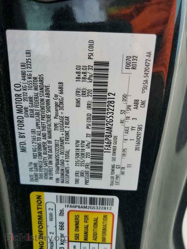 2016 FORD ALL Models - VIN: 1FA6P8AM2G5322812 - Фото 12