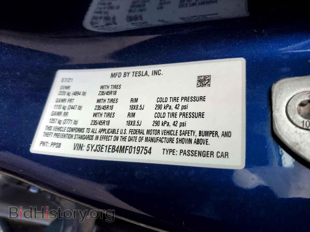 2021 TESLA MODEL 3 - VIN: 5YJ3E1EB4MF019754 - Photo 12