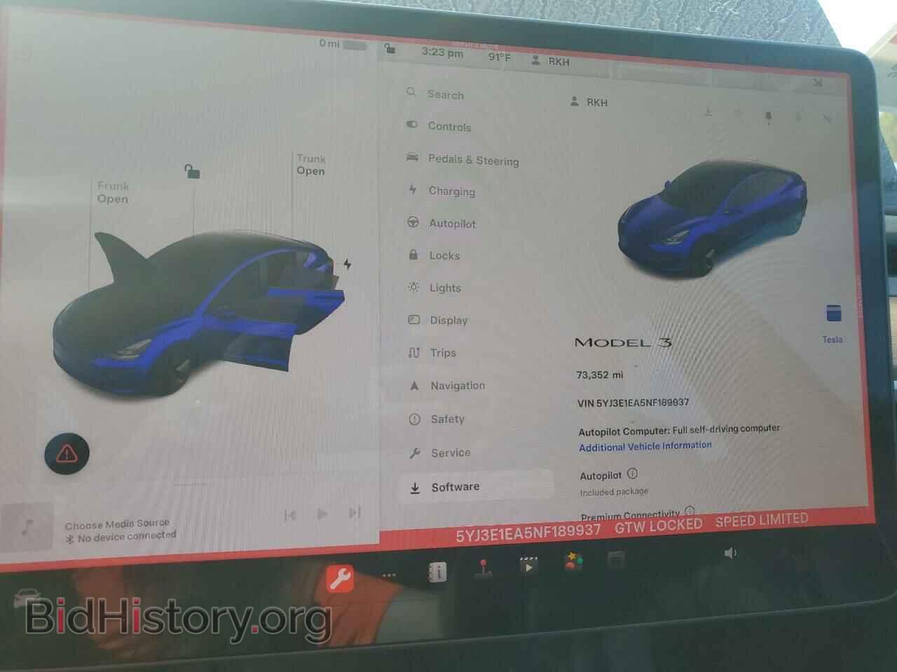 2022 TESLA MODEL 3 - VIN: 5YJ3E1EA5NF189937 - Фото 9