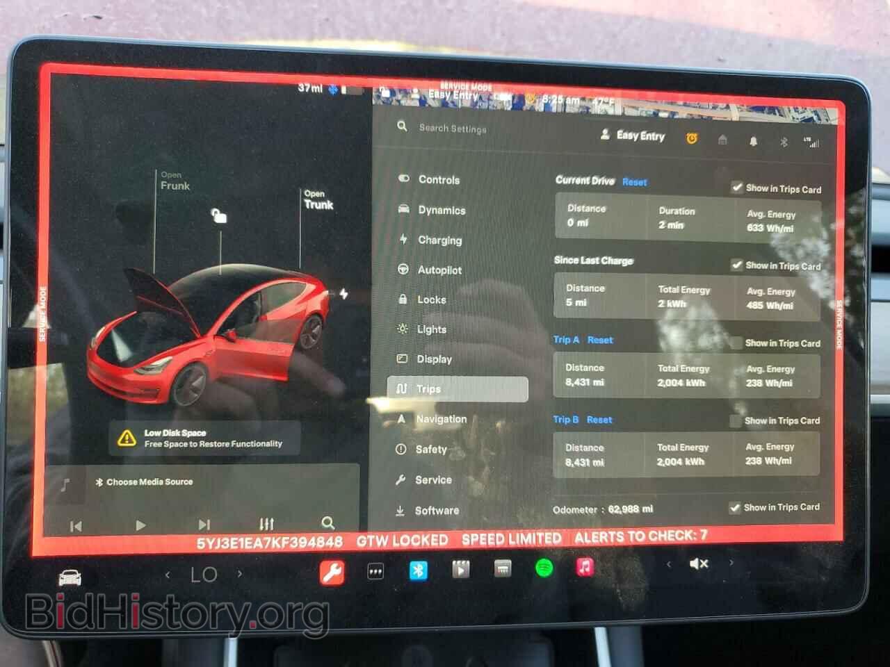 2019 TESLA MODEL 3 - VIN: 5YJ3E1EA7KF394848 - Фото 9