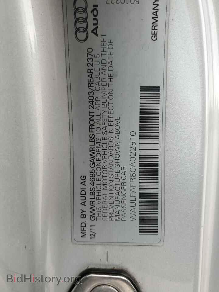 2012 AUDI A5 - VIN: WAULFAFR6CA022510 - Фото 12