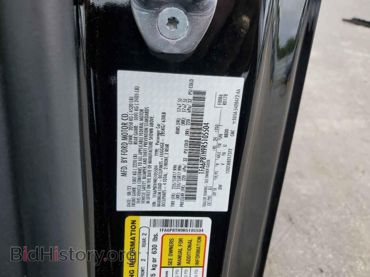 2024 FORD ALL Models - VIN: 1FA6P8TH9R5105504 - Фото 12