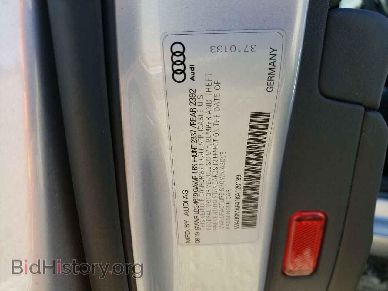 2019 AUDI A4 - VIN: WAUGMAF41KA120189 - Фото 12