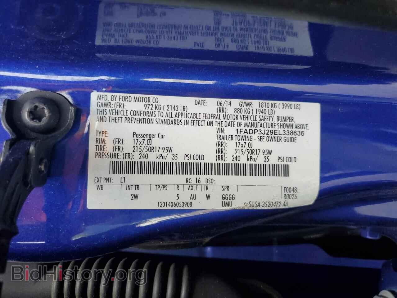 2014 FORD FOCUS - VIN: 1FADP3J29EL338636 - Фото 12