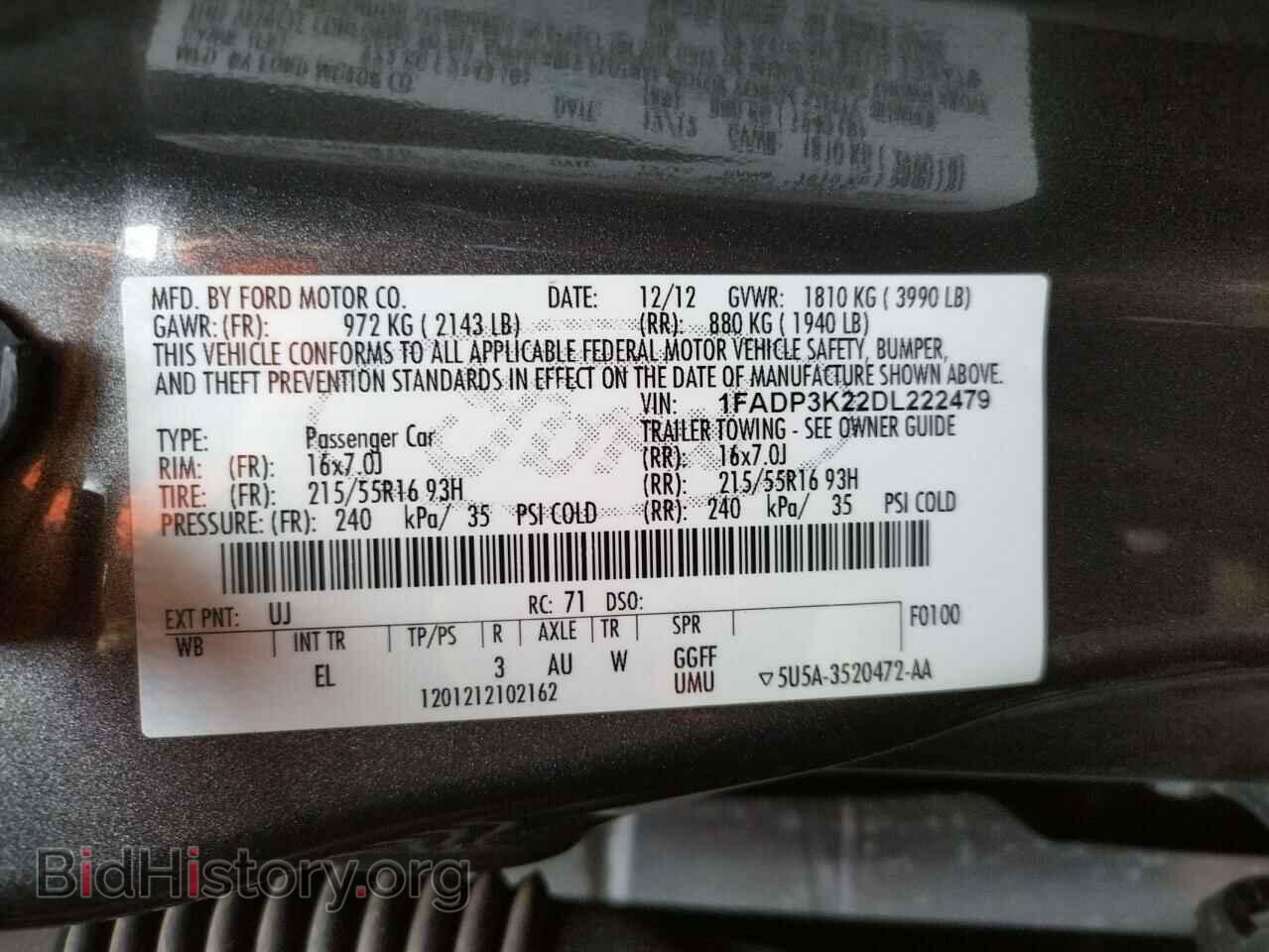 2013 FORD FOCUS - VIN: 1FADP3K22DL222479 - Фото 12