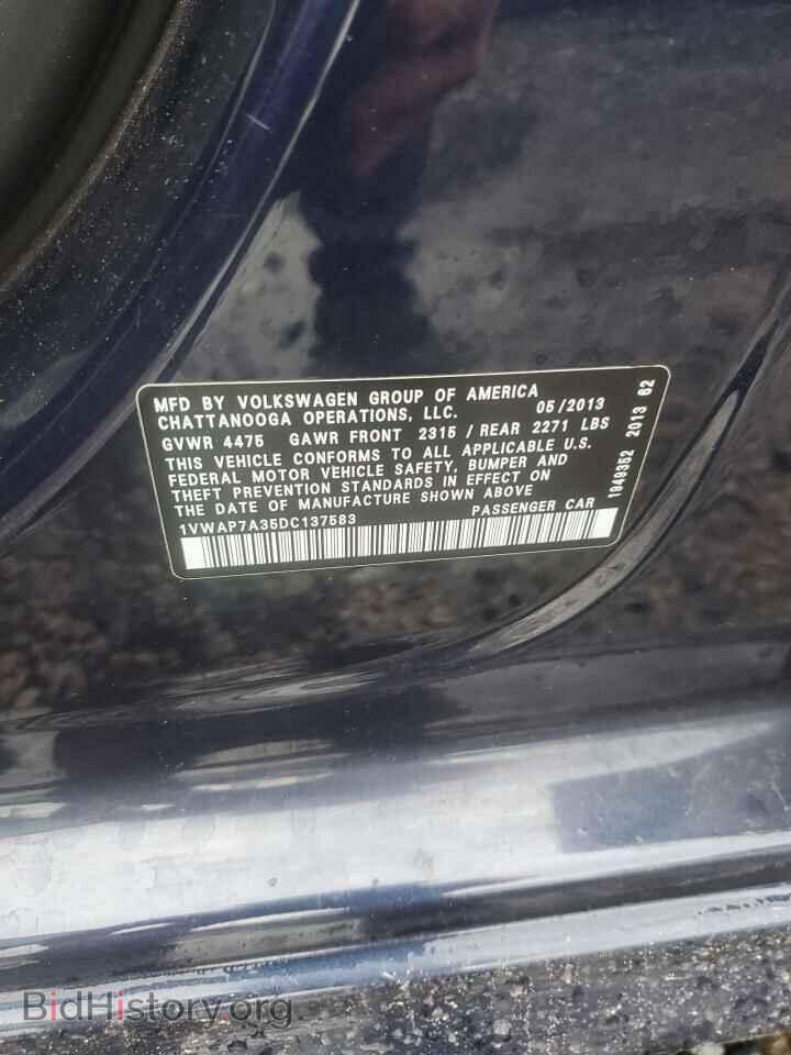 2013 VOLKSWAGEN PASSAT - VIN: 1VWAP7A35DC137583 - Фото 12