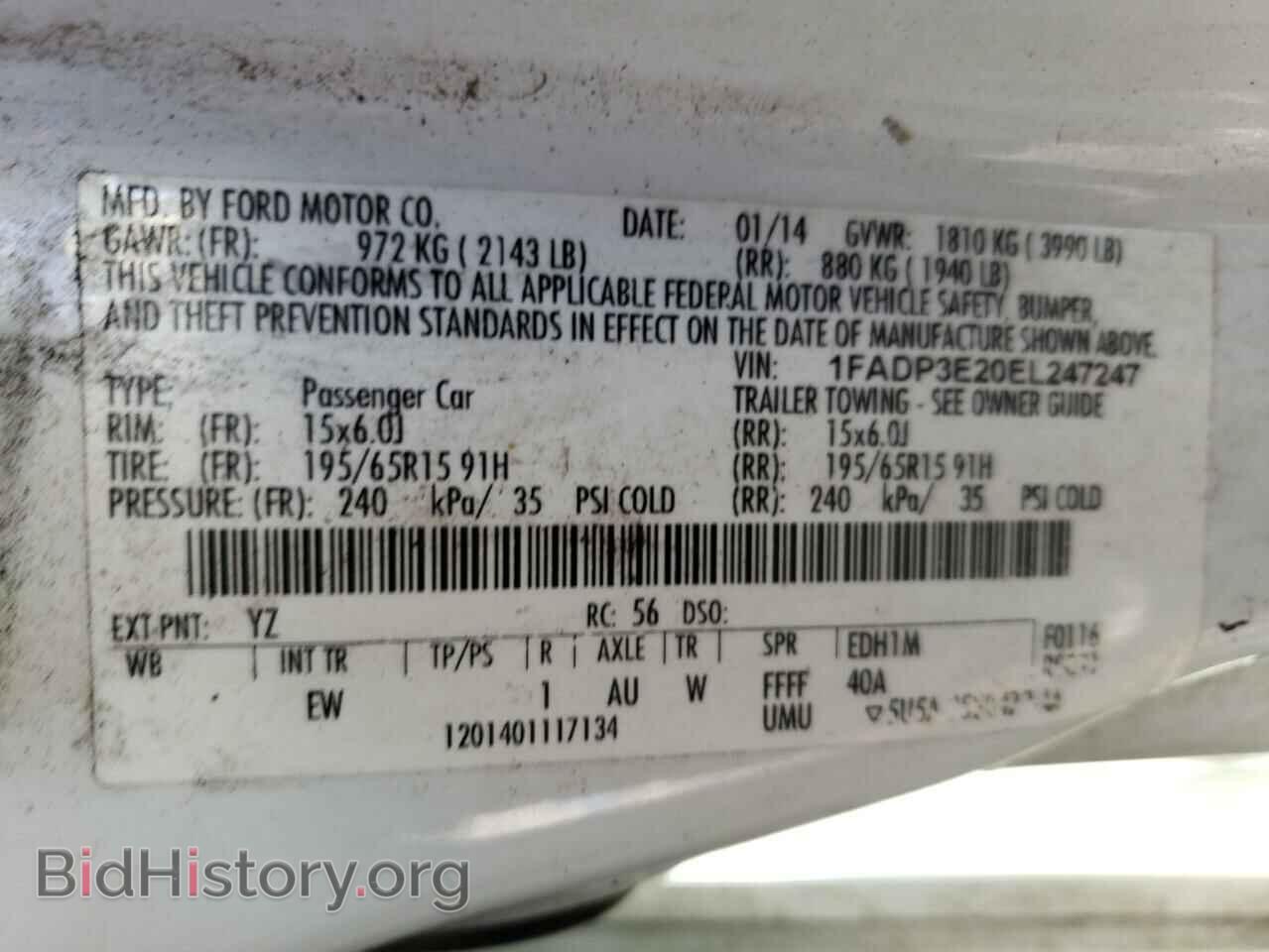 2014 FORD FOCUS - VIN: 1FADP3E20EL247247 - Фото 13
