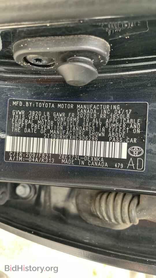 2017 TOYOTA COROLLA - VIN: 2T1BURHEXHC906286 - Фото 10