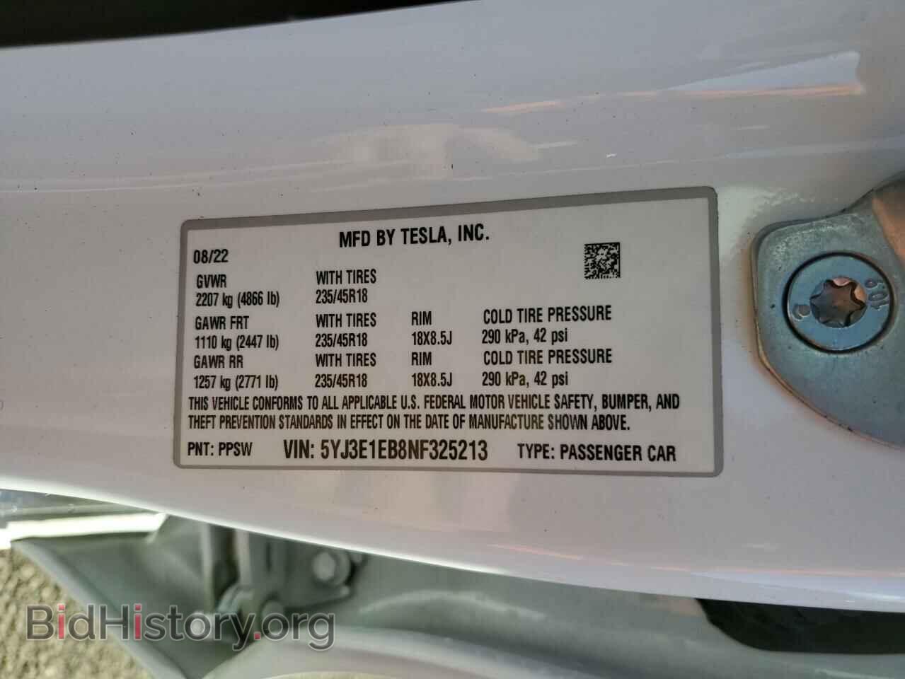2022 TESLA MODEL 3 - VIN: 5YJ3E1EB8NF325213 - Photo 13