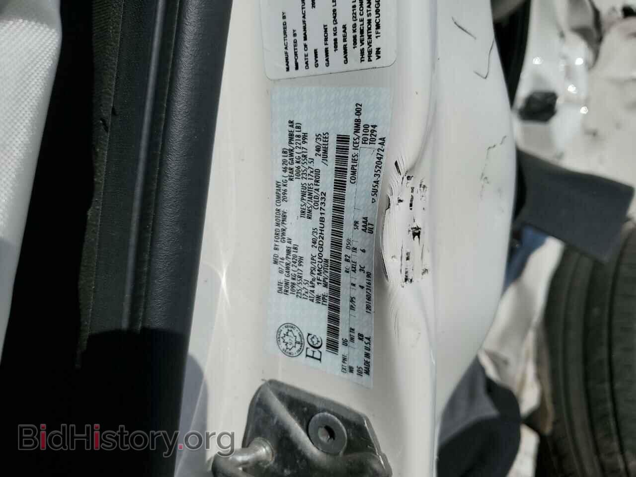 2017 FORD ESCAPE - VIN: 1FMCU0GD2HUB17332 - Фото 12