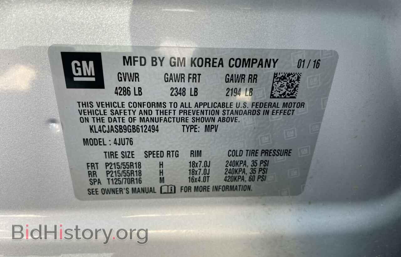2016 BUICK ENCORE - VIN: KL4CJASB9GB612494 - Фото 10