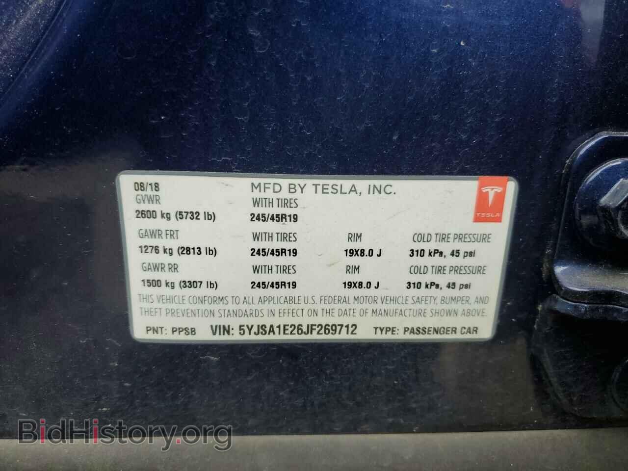 2018 TESLA MODEL S - VIN: 5YJSA1E26JF269712 - Photo 13