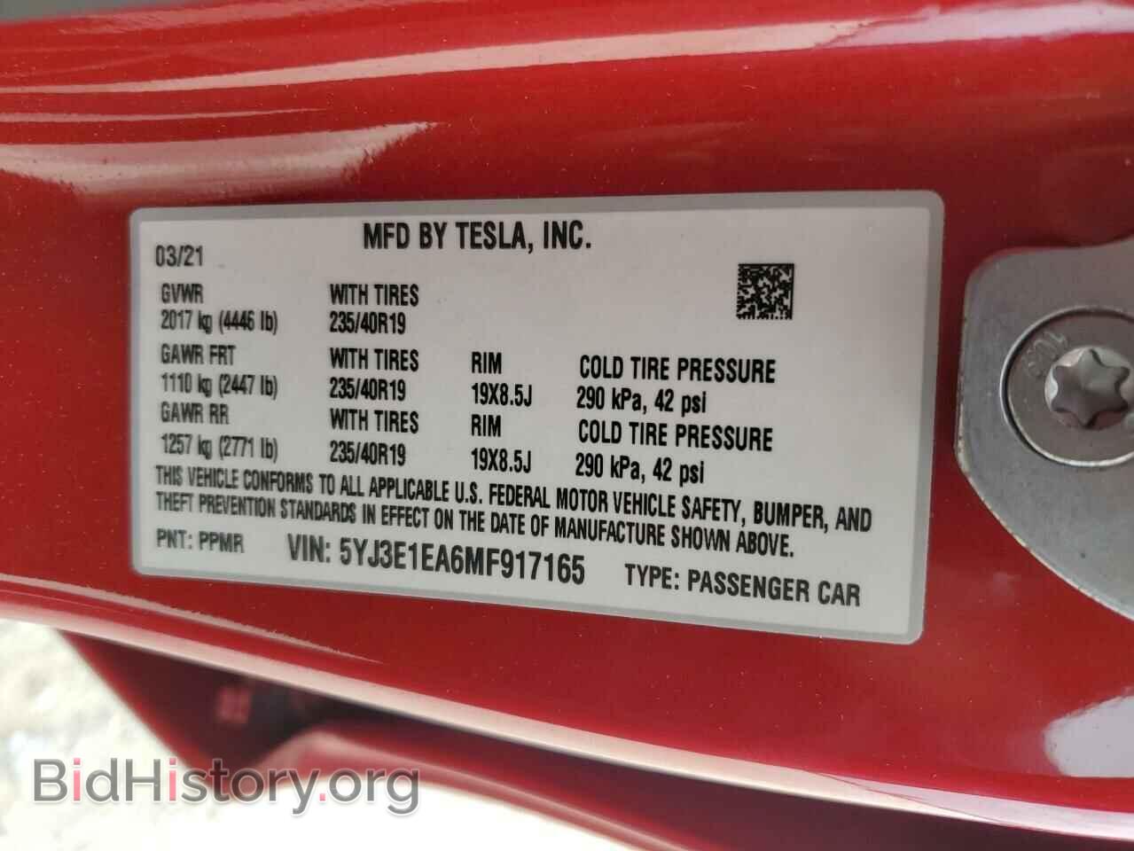 2021 TESLA MODEL 3 - VIN: 5YJ3E1EA6MF917165 - Фото 12