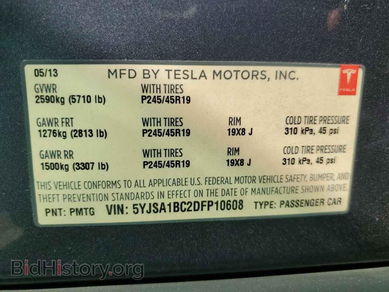 2013 TESLA MODEL S - VIN: 5YJSA1BC2DFP10608 - Photo 13