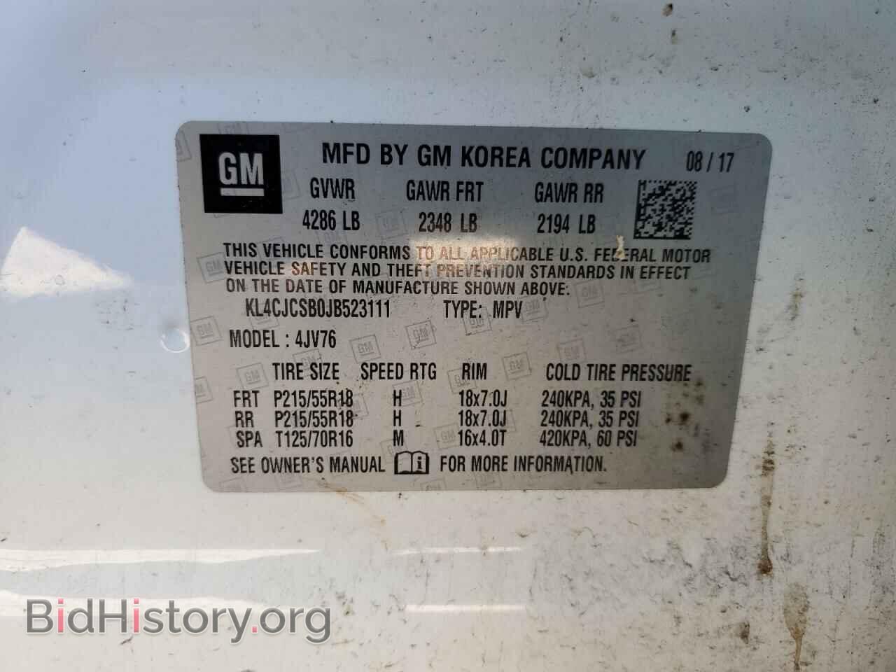 2018 BUICK ENCORE - VIN: KL4CJCSB0JB523111 - Фото 14