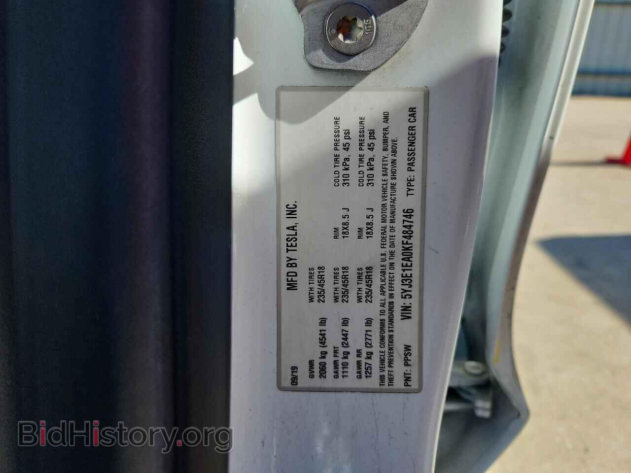 2019 TESLA MODEL 3 - VIN: 5YJ3E1EA0KF484746 - Photo 13